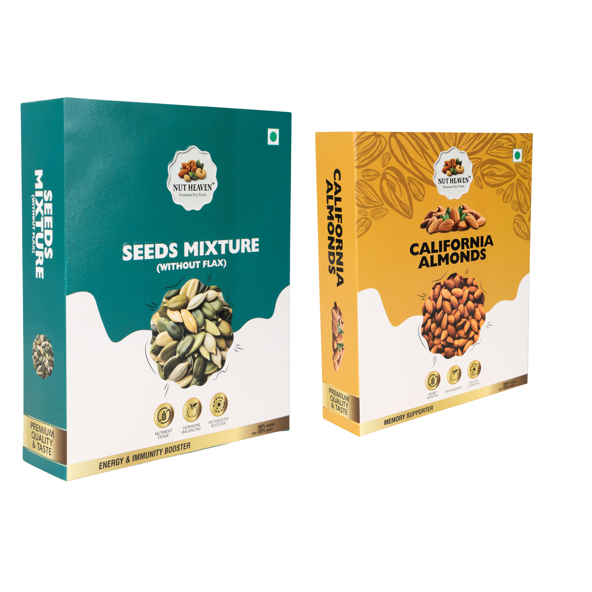 Nut Heaven Seed Mix 500g + Almonds 200g | Protein Booster Pack | Healthy Fitness Snack Combo