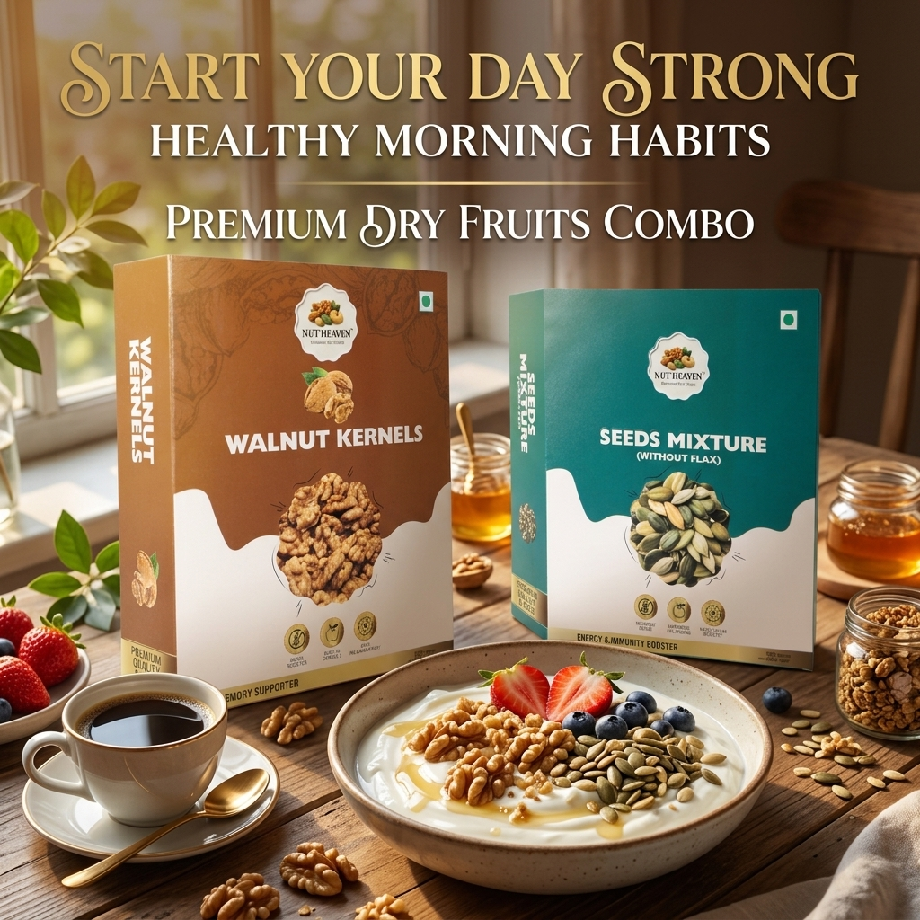Nut Heaven Walnuts 500g + Seed Mix 200g | Brain + Body Pack | Omega Rich Healthy Snack Combo