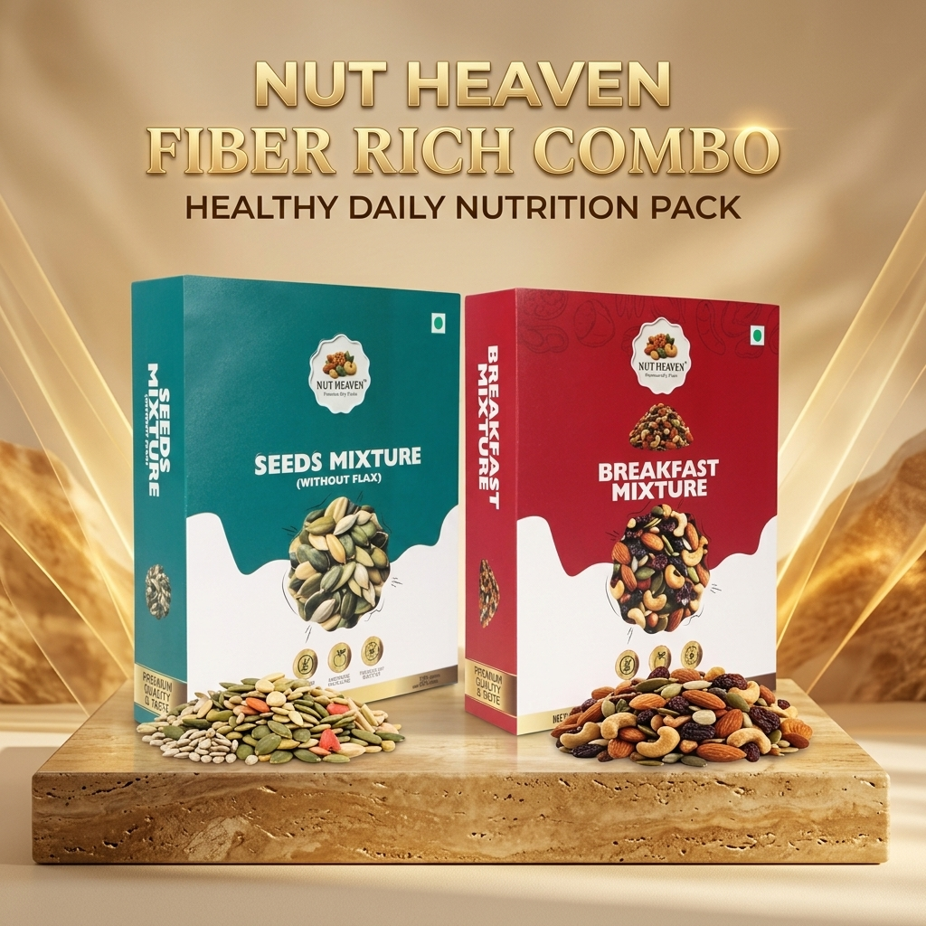 Nut Heaven Seed Mix 500g + Breakfast Mix 200g | Fiber Rich Combo | Healthy Daily Nutrition Pack