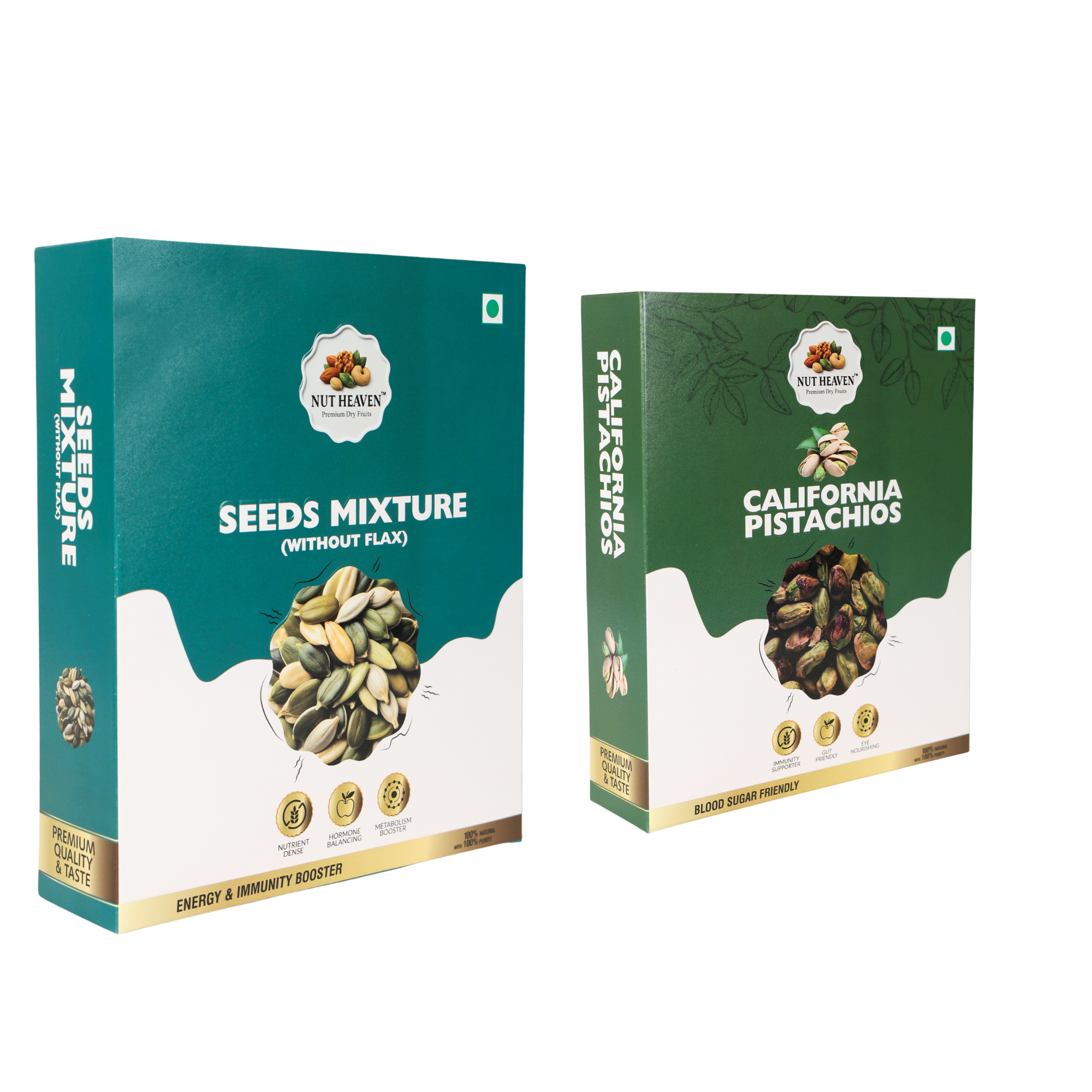 Nut Heaven Seed Mix 500g + Pistachios 200g | Healthy Snack Combo | Protein Rich Dry Fruits Pack