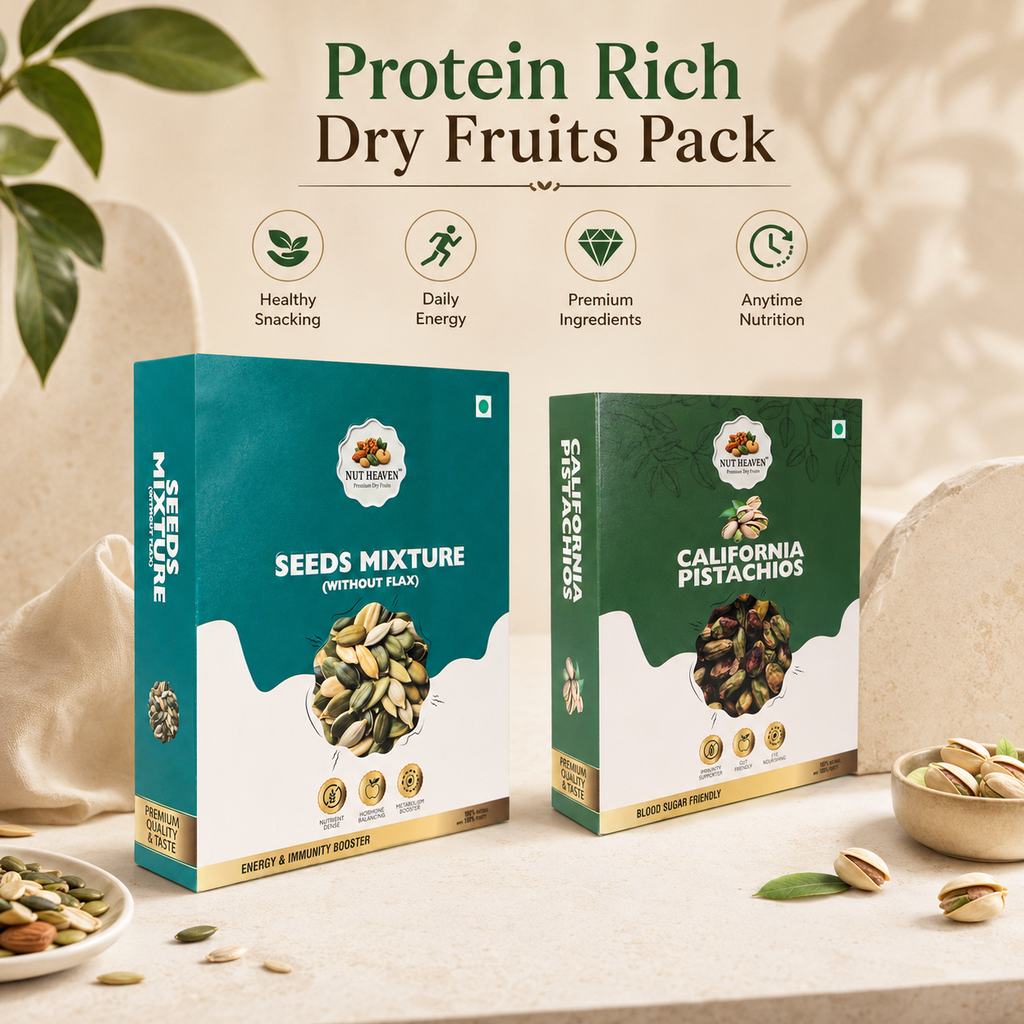 Nut Heaven Seed Mix 500g + Pistachios 200g | Healthy Snack Combo | Protein Rich Dry Fruits Pack