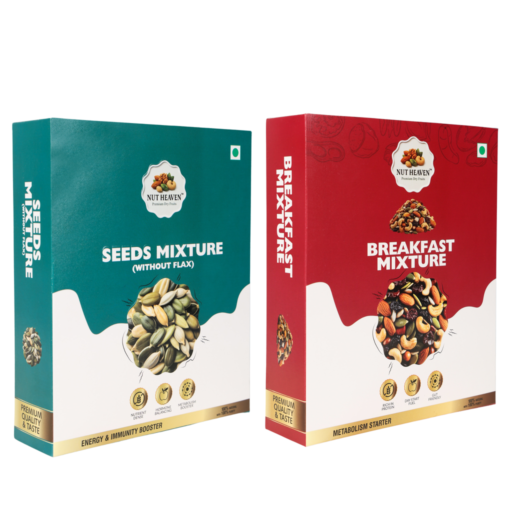 Nut Heaven Seed Mix 500g + Breakfast Mix 500g | Daily Household Combo | Healthy Nutrition Snack Pack