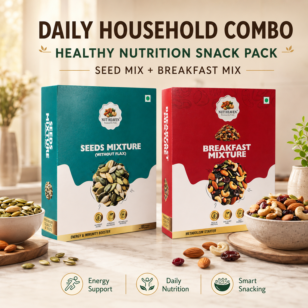 Nut Heaven Seed Mix 500g + Breakfast Mix 500g | Daily Household Combo | Healthy Nutrition Snack Pack