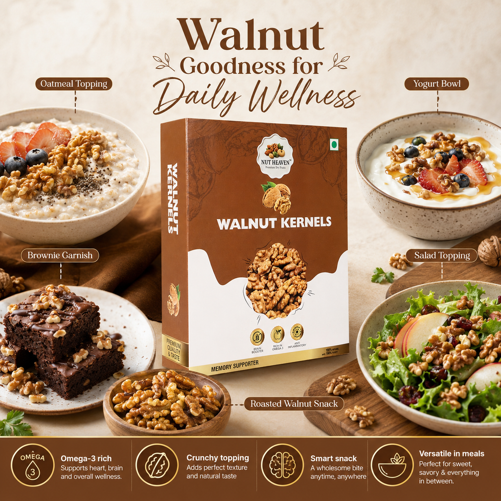 Nut Heaven Walnuts 200g + Seed Mix 200g + Breakfast Mix 200g | Wellness Gift Pack | Healthy Snack Combo
