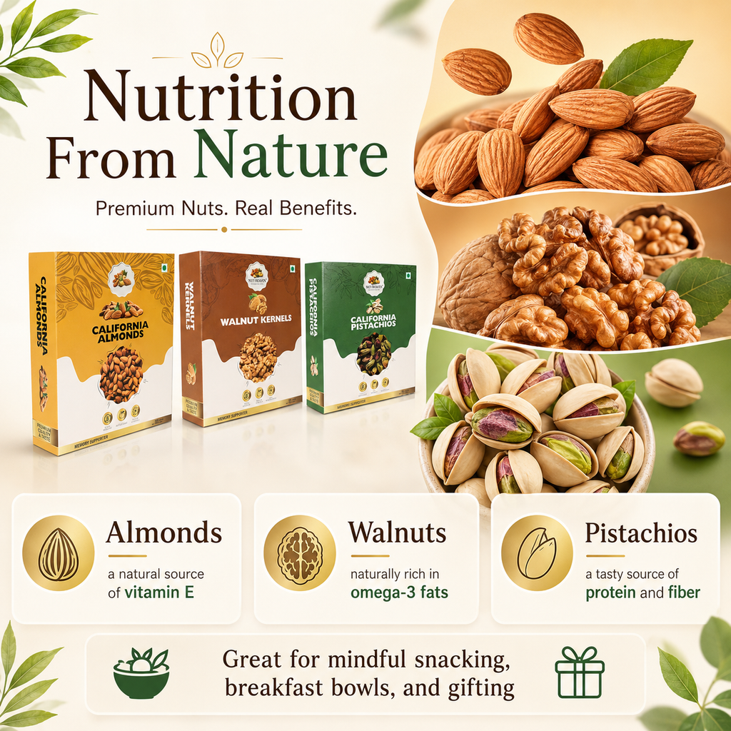 Nut Heaven Almonds 500g + Walnuts 500g + Pistachios 200g | Elite Health Combo | Premium Nutrition Pack