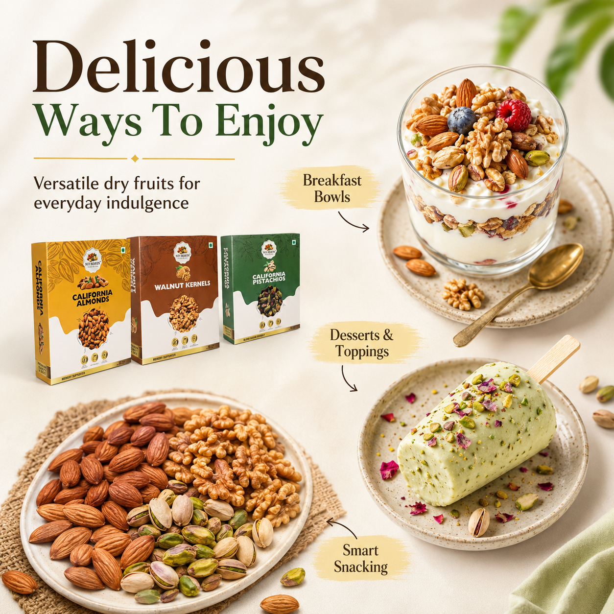 Nut Heaven Almonds 500g + Walnuts 500g + Pistachios 200g | Elite Health Combo | Premium Nutrition Pack