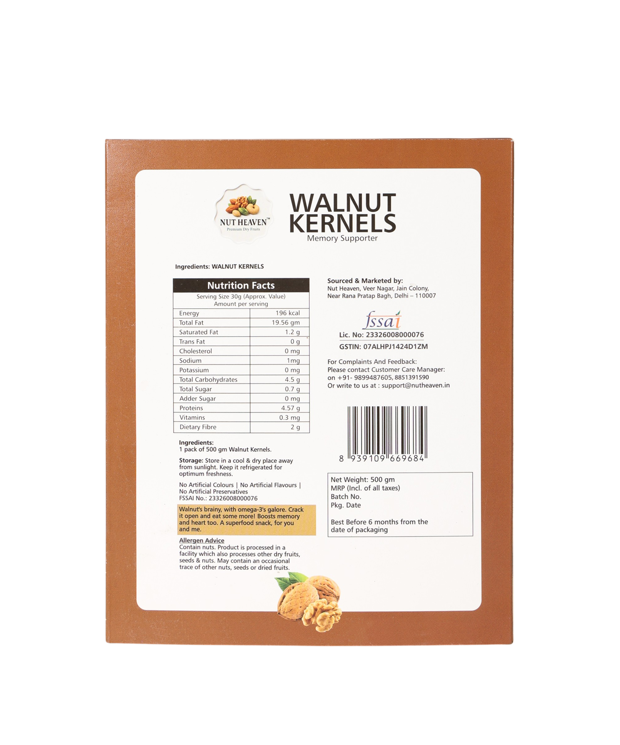 Nut Heaven Almonds 500g + Walnuts 500g + Seed Mix 500g | Super Health Pack | Omega Rich Nutrition Combo