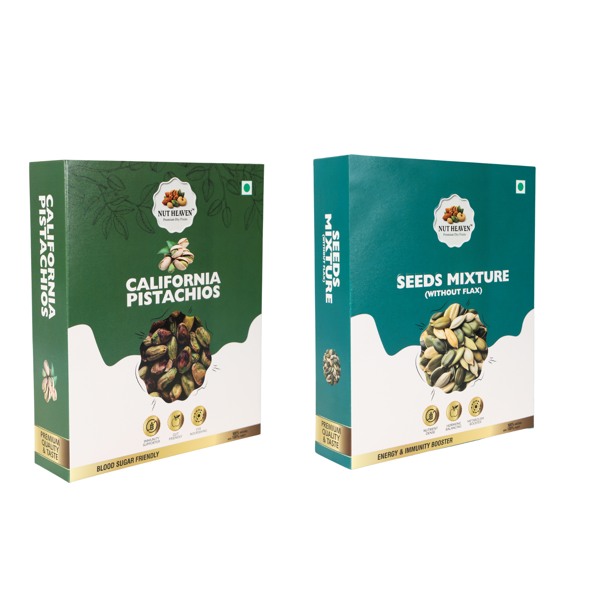 Nut Heaven Pistachios 500g + Seed Mix 500g | Elite Crunch Combo | Healthy Protein Snack Pack
